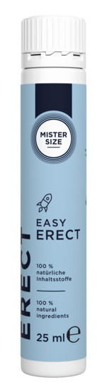 MISTER SIZE Easy Erect Shot 25ml Front view of the packaging