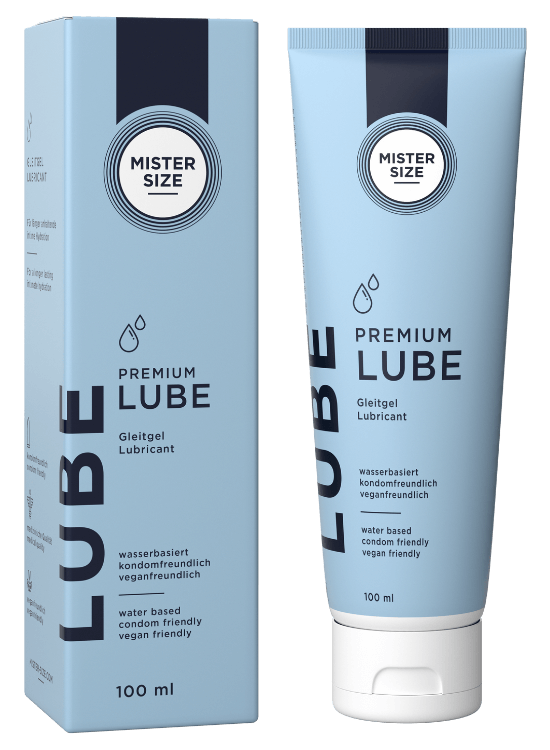 Lubricant MISTER SIZE Premium Lube packaging and tube